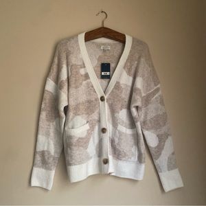 Lucky Brand Tan Camo Cardigan Sweater